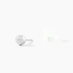 Outlet Histoire d'Or Boucles D'oreilles Puces Fidelia Boule Or Blanc