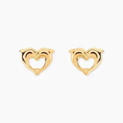 Outlet Histoire d'Or Boucles D'oreilles Puces Fulvie Double Dauphins Or Jaune