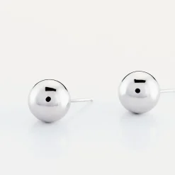 Discount Histoire d'Or Boucles D'oreilles Puces Fidelia Boule or blanc