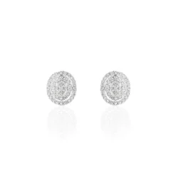 Discount Histoire d'Or Boucles D'oreilles Puces Fidjy Argent Blanc Oxyde De Zirconium