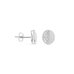 Discount Histoire d'Or Boucles D'oreilles Puces Fidjy Argent Blanc Oxyde De Zirconium