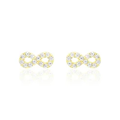 Best Histoire d'Or Boucles D'oreilles Puces Fannelle Infini Or Jaune Oxyde De Zirconium