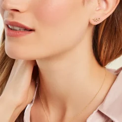 New Histoire d'Or Boucles D'oreilles Puces Foliora Or Jaune