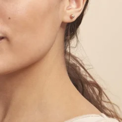 Histoire d'Or Boucles D'oreilles Puces Fidelia Boule Or Rose