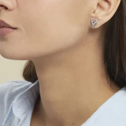 New Histoire d'Or Boucles D'oreilles Puces Glorya Argent Blanc Oxyde De Zirconium