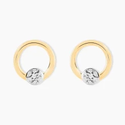 Histoire d'Or Boucles D'oreilles Puces Gisa Jaune Diamant Blanc