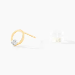 Histoire d'Or Boucles D'oreilles Puces Gisa Jaune Diamant Blanc