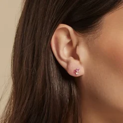 Outlet Histoire d'Or Boucles D'oreilles Puces Garland Or Jaune Oxyde De Zirconium