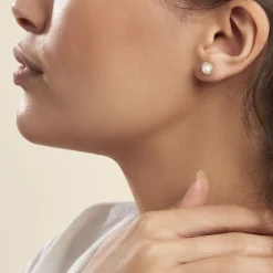 Histoire d'Or Boucles D'oreilles Puces Grizel Or Jaune Perle De Culture Et Oxyde* Boucles D'Oreilles|Clous D'Oreilles