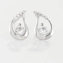 Histoire d'Or Boucles D'oreilles Puces Helie Goutte Or Blanc Oxyde De Zirconium* Boucles D'Oreilles|Clous D'Oreilles