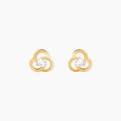 New Histoire d'Or Boucles D'Oreilles Puces Isaias Or Jaune Oxyde De Zirconium