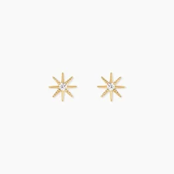 Clearance Histoire d'Or Boucles D'Oreilles Puces Ishmael Or Jaune Oxyde De Zirconium