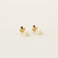 Histoire d'Or Boucles D'oreilles Puces Isaora Or Jaune Oxyde De Zirconium* Boucles D'Oreilles|Clous D'Oreilles