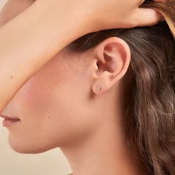 Histoire d'Or Boucles D'oreilles Puces Ismène Plaqué Or Doré