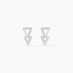 Outlet Histoire d'Or Boucles D'oreilles Puces Joy or blanc diamant