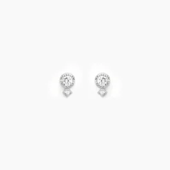 Best Histoire d'Or Boucles D'oreilles Puces Jill Argent Blanc Oxyde De Zirconium