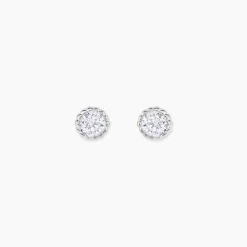 Discount Histoire d'Or Boucles D'oreilles Puces Kadidia Or Blanc Oxyde De Zirconium