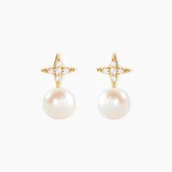 Histoire d'Or Boucles D'Oreilles Puces Kalpana Or Jaune Perle De Culture Oxyde De Zirconium* Boucles D'Oreilles|Clous D'Oreilles