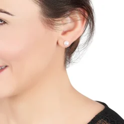 Sale Histoire d'Or Boucles D'oreilles Puces Kesya Nacres Bouton Or Jaune Perle De Culture