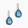 Histoire d'Or Boucles D'oreilles Puces Kenzi Or Blanc Topaze Oxyde De Zirconium* Boucles D'Oreilles|Clous D'Oreilles