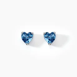 New Histoire d'Or Boucles D'oreilles Puces Kelvyn Argent Blanc Oxyde De Zirconium argent blanc oxyde bleu sky