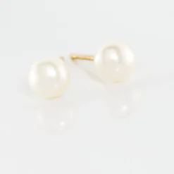 Hot Histoire d'Or Boucles D'oreilles Puces Kesya Nacres Bouton Or Jaune Perle De Culture
