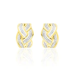 Clearance Histoire d'Or Boucles D'oreilles Puces Leopoldine Or Jaune Diamant