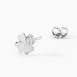 Histoire d'Or Boucles D'oreilles Puces Luce Argent Blanc Oxyde De Zirconium