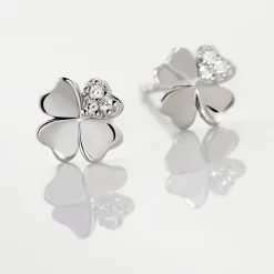 Histoire d'Or Boucles D'oreilles Puces Luce Argent Blanc Oxyde De Zirconium