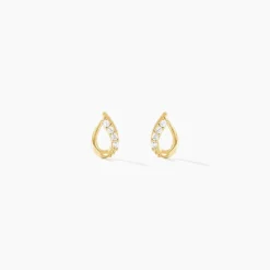 Online Histoire d'Or Boucles D'oreilles Puces Lisianthus Or Jaune Oxyde