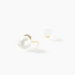 Discount Histoire d'Or Boucles D'oreilles Puces Lucinda Or Jaune Perle De Culture