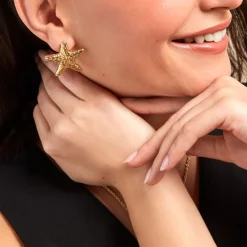 Histoire d'Or Boucles D'oreilles Puces Mermaid Acier Jaune* Boucles D'Oreilles|Boucles D'Oreilles Fantaisie