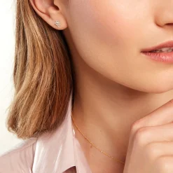 New Histoire d'Or Boucles D'oreilles Puces Margh Or Jaune Oxyde De Zirconium