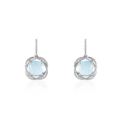 Histoire d'Or Boucles D'oreilles Puces Marie-jacqueline Or Blanc Topaze Et Diamant* Boucles D'Oreilles|Boucles D'Oreilles Pendantes