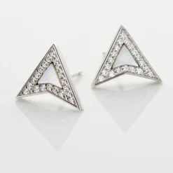 Discount Histoire d'Or Boucles D'oreilles Puces Moric Argent Blanc Oxyde De Zirconium Nacre