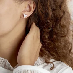 Discount Histoire d'Or Boucles D'oreilles Puces Moric Argent Blanc Oxyde De Zirconium Nacre