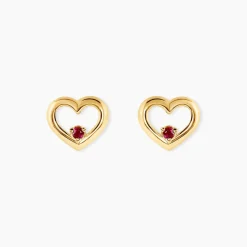 Sale Histoire d'Or Boucles D'oreilles Puces Martella Or Jaune Rubis