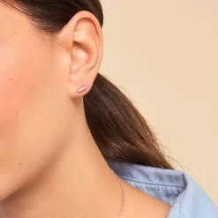 Hot Histoire d'Or Boucles D'oreilles Puces Mai-ly Argent Blanc Oxyde De Zirconium