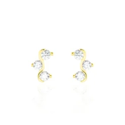 Clearance Histoire d'Or Boucles D'oreilles Puces Mureille Or Jaune Oxyde De Zirconium