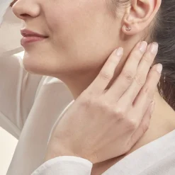 Clearance Histoire d'Or Boucles D'oreilles Puces Mureille Or Jaune Oxyde De Zirconium