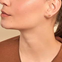 Discount Histoire d'Or Boucles D'oreilles Puces Marlie Plaqué Or Jaune Oxyde De Zirconium