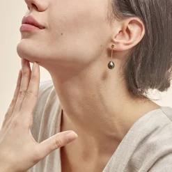 Histoire d'Or Boucles D'oreilles Puces Marie-noela Or Jaune Perle De Tahiti* Boucles D'Oreilles|Boucles D'Oreilles Pendantes