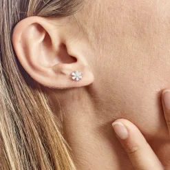 Histoire d'Or Boucles D'oreilles Puces Maelane Or Blanc Oxyde De Zirconium* Boucles D'Oreilles|Clous D'Oreilles