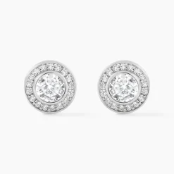 Histoire d'Or Boucles D'oreilles Puces Marquise Argent Blanc Oxyde De Zirconium