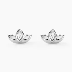 Hot Histoire d'Or Boucles D'oreilles Puces Malva Argent Blanc Oxyde De Zirconium