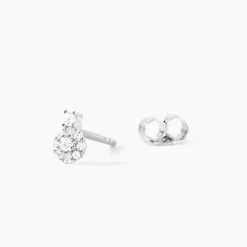 New Histoire d'Or Boucles D'oreilles Puces Melyna Argent Blanc Oxyde De Zirconium