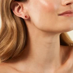 Discount Histoire d'Or Boucles D'Oreilles Puces Memory Plaqué Or Jaune Pierre De Synthese