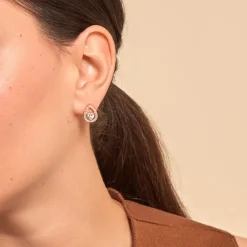 New Histoire d'Or Boucles D'oreilles Puces Norig Plaqué Or Jaune Oxyde De Zirconium