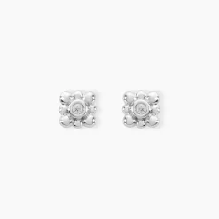 Clearance Histoire d'Or Boucles D'oreilles Puces Neorah Argent Blanc Oxyde De Zirconium