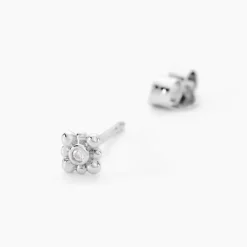 Clearance Histoire d'Or Boucles D'oreilles Puces Neorah Argent Blanc Oxyde De Zirconium
